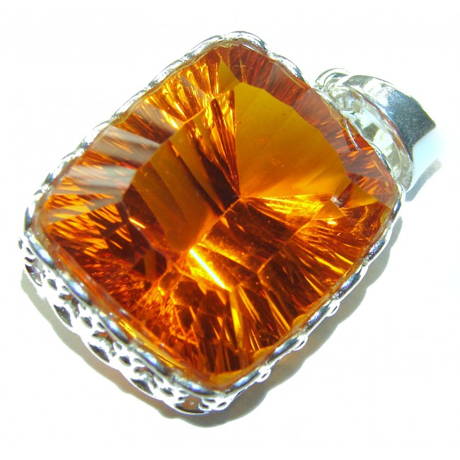 Golden Rays authentic Golden Topaz .925 Sterling Silver handcrafted pendant