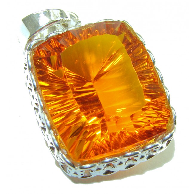 Golden Rays authentic Golden Topaz .925 Sterling Silver handcrafted pendant