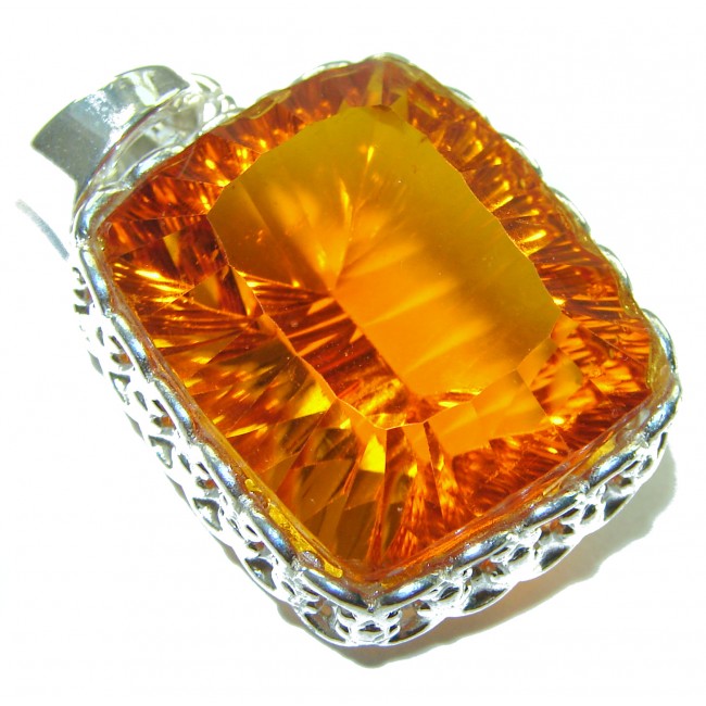 Golden Rays authentic Golden Topaz .925 Sterling Silver handcrafted pendant