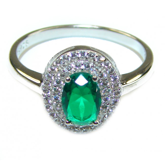 Special Chrome Diopside .925 Sterling Silver handmade ring s. 7 1/4