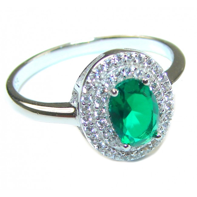 Special Chrome Diopside .925 Sterling Silver handmade ring s. 7 1/4