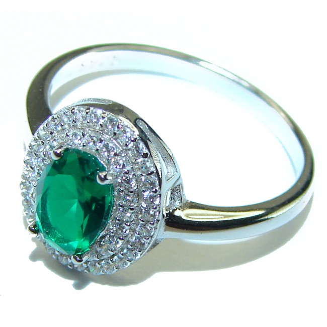 Special Chrome Diopside .925 Sterling Silver handmade ring s. 7 1/4