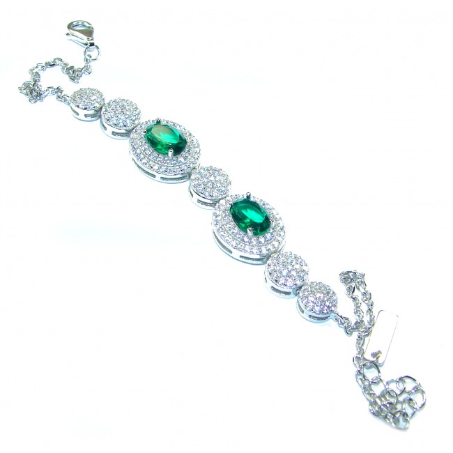 Natural Chrome Diopside .925 Sterling Silver handcrafted Bracelet