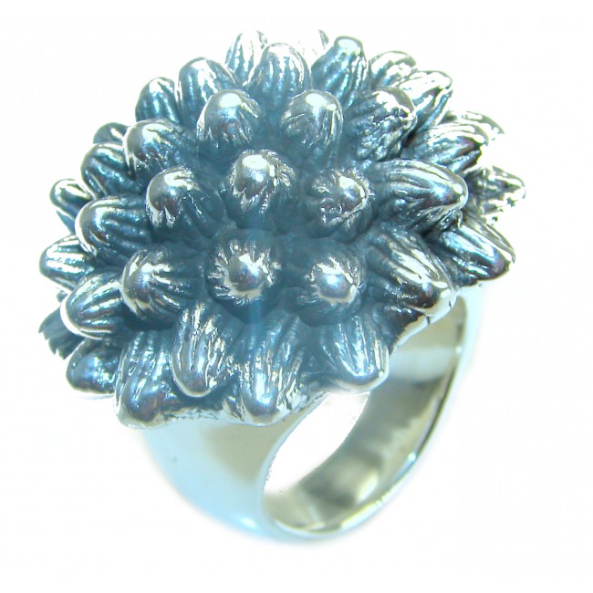 Large Flower Bali made .925 Sterling Silver handcrafted Ring s. 6