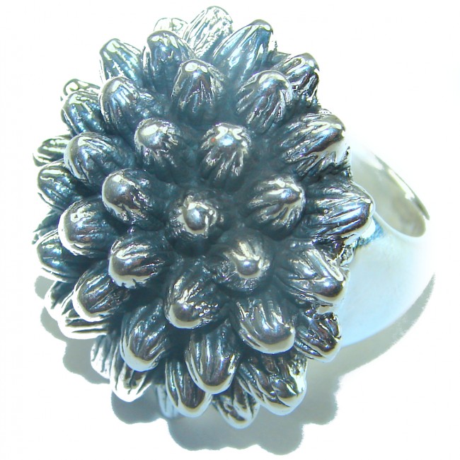 Large Flower Bali made .925 Sterling Silver handcrafted Ring s. 6