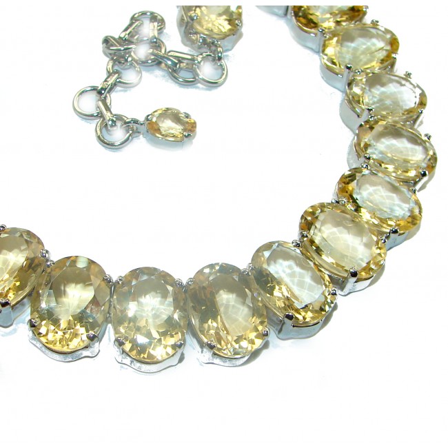 Bernadette Italy made Luxurious Lemon Quartz .925 Sterling Silver handmade necklace