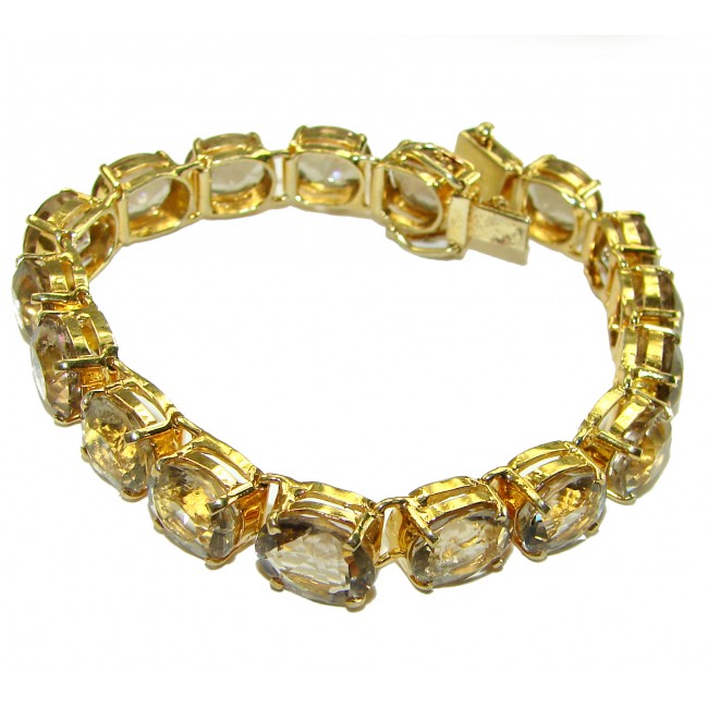 Get Glowing Champagne Topaz 14K Gold over .925 Sterling Silver handcrafted Bracelet