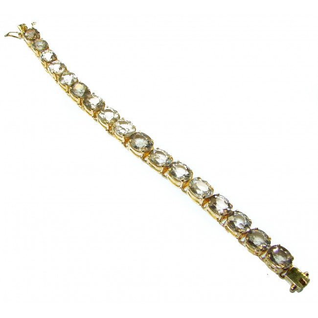 Get Glowing Champagne Topaz 14K Gold over .925 Sterling Silver handcrafted Bracelet