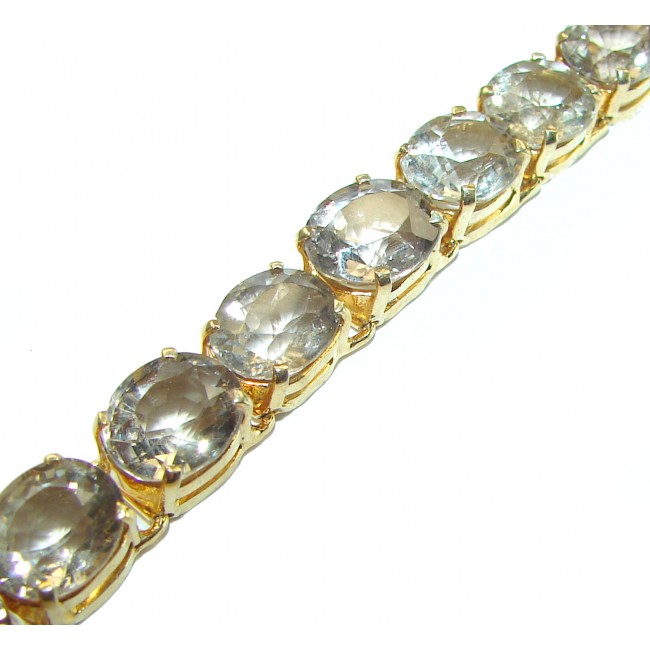 Get Glowing Champagne Topaz 14K Gold over .925 Sterling Silver handcrafted Bracelet