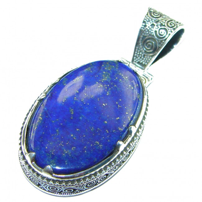 AAAA quality Authentic Lapis Lazuli .925 Sterling Silver handcrafted Large Pendant