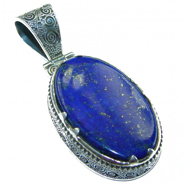 AAAA quality Authentic Lapis Lazuli .925 Sterling Silver handcrafted Large Pendant