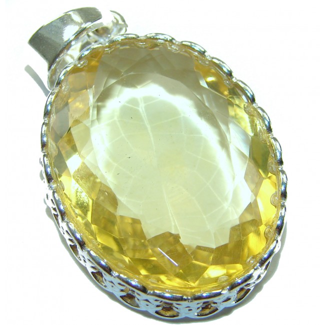 Authentic Golden Lemon Quartz .925 Sterling Silver handmade Pendant