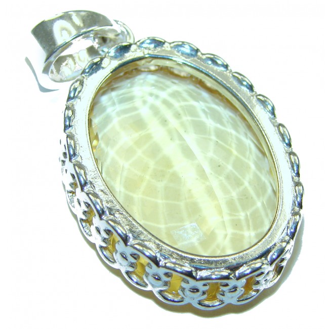 Authentic Golden Lemon Quartz .925 Sterling Silver handmade Pendant