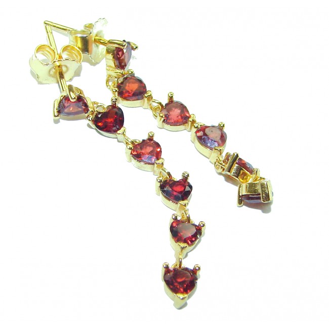 Red Beauty authentic Garnet 14K Gold over .925 Sterling Silver handcrafted earrings