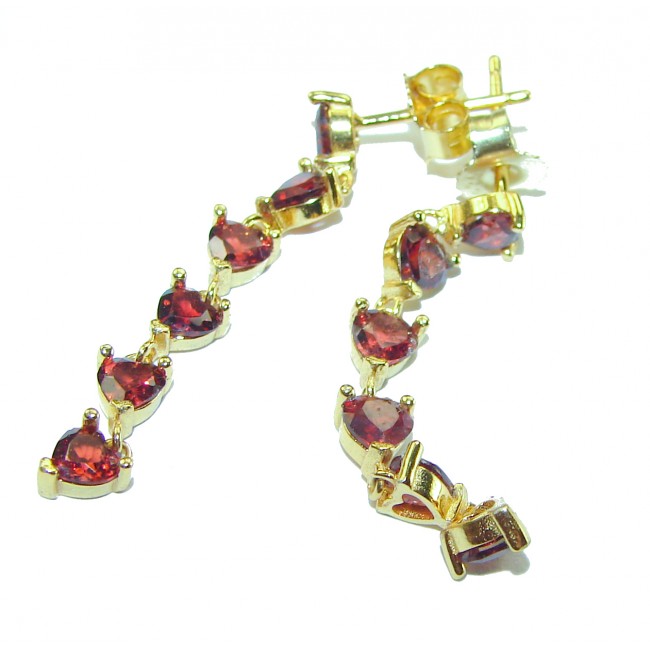 Red Beauty authentic Garnet 14K Gold over .925 Sterling Silver handcrafted earrings