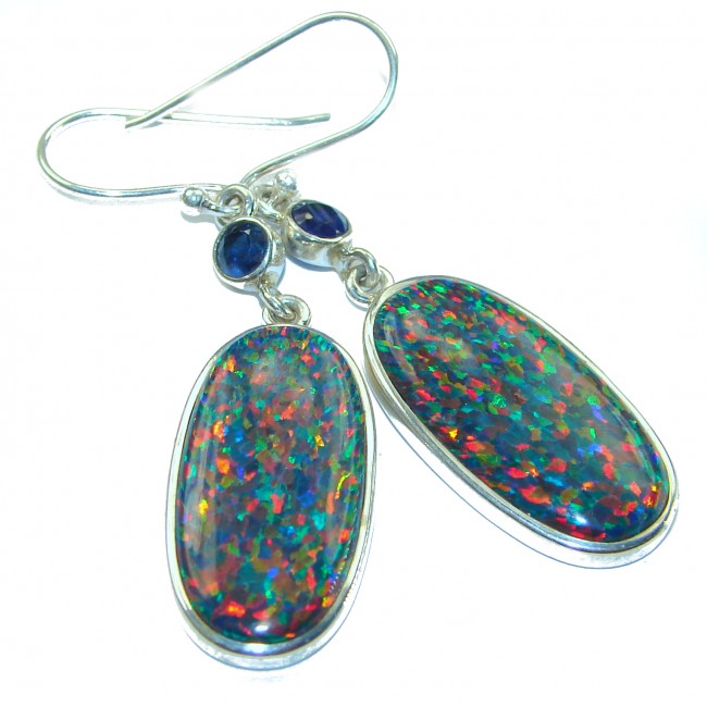 Authentic Australian Opal .925 Sterling Silver handmade earrings