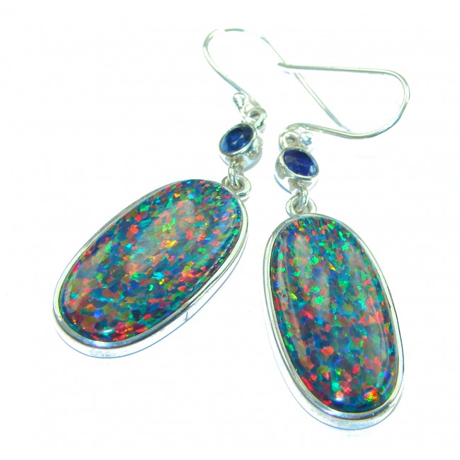 Authentic Australian Opal .925 Sterling Silver handmade earrings