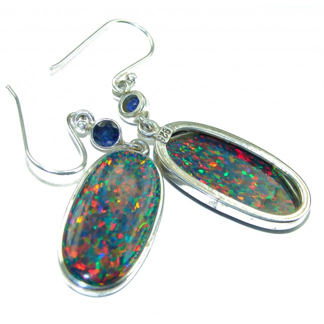 Authentic Australian Opal .925 Sterling Silver handmade earrings