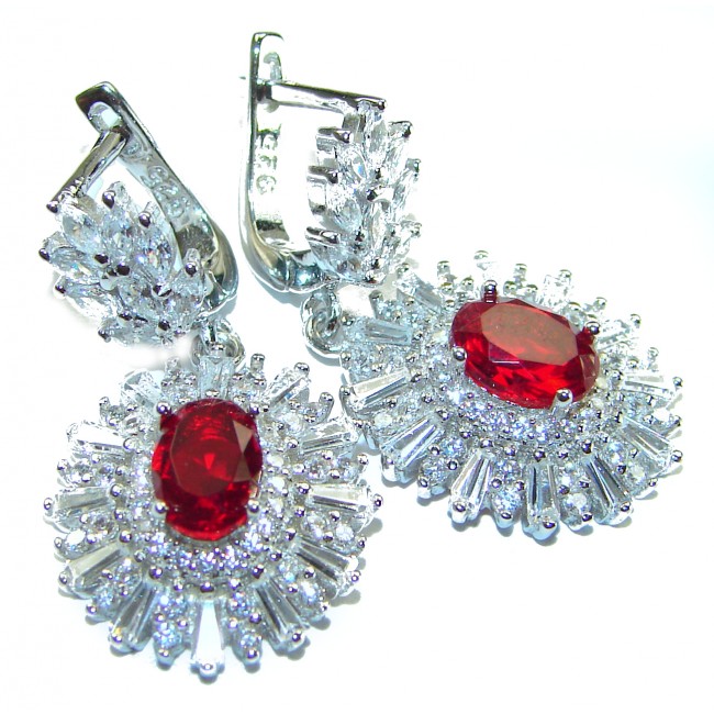 Timeless Treasure Red Topaz .925 Sterling Silver handcrafted Earrings