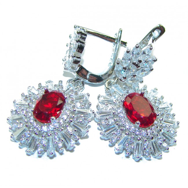 Timeless Treasure Red Topaz .925 Sterling Silver handcrafted Earrings