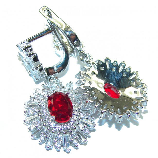 Timeless Treasure Red Topaz .925 Sterling Silver handcrafted Earrings