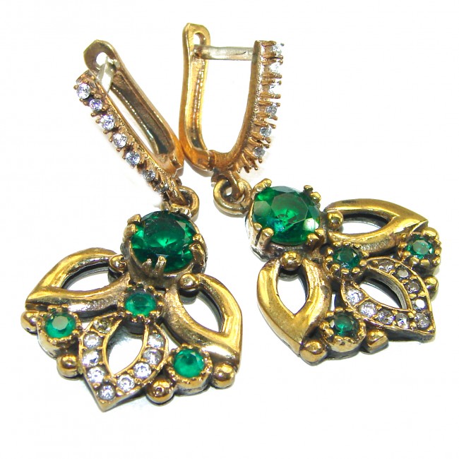 Timless Treasure Emerald .925 Sterling Silver handcrafted Earrings