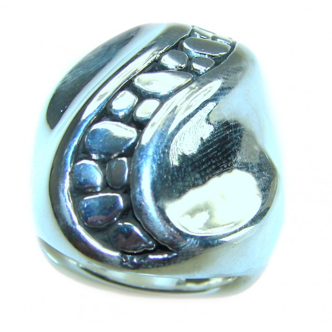 Large Bali made .925 Sterling Silver handcrafted Ring s. 7 3/4