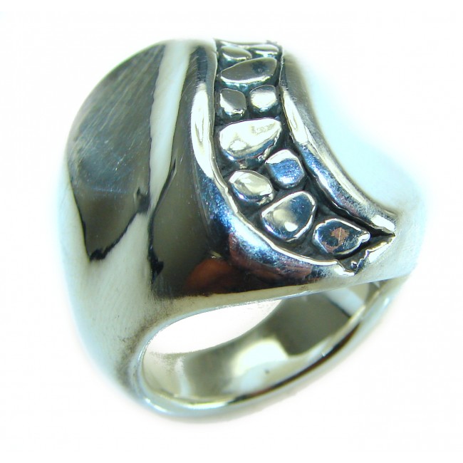 Large Bali made .925 Sterling Silver handcrafted Ring s. 7 3/4