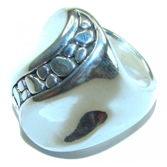 Large Bali made .925 Sterling Silver handcrafted Ring s. 7 3/4