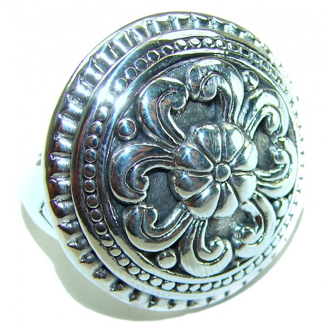 Large Bali made .925 Sterling Silver handcrafted Ring s. 8