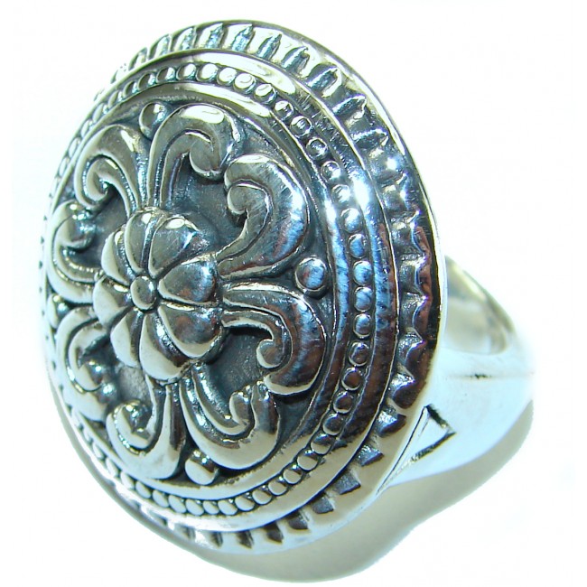 Large Bali made .925 Sterling Silver handcrafted Ring s. 8