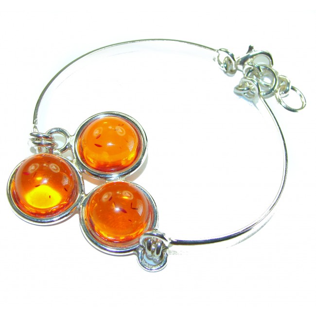 Excellent Baltic Amber .925 Sterling Silver entirely handcrafted Bracelet