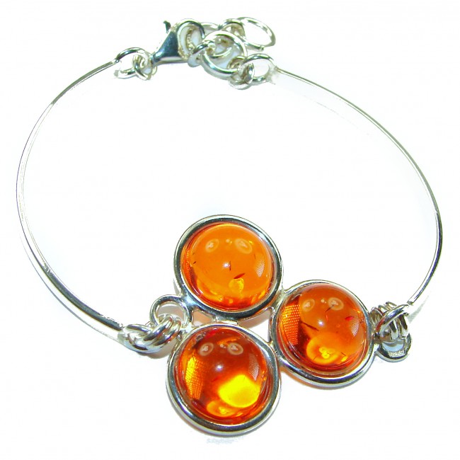 Excellent Baltic Amber .925 Sterling Silver entirely handcrafted Bracelet