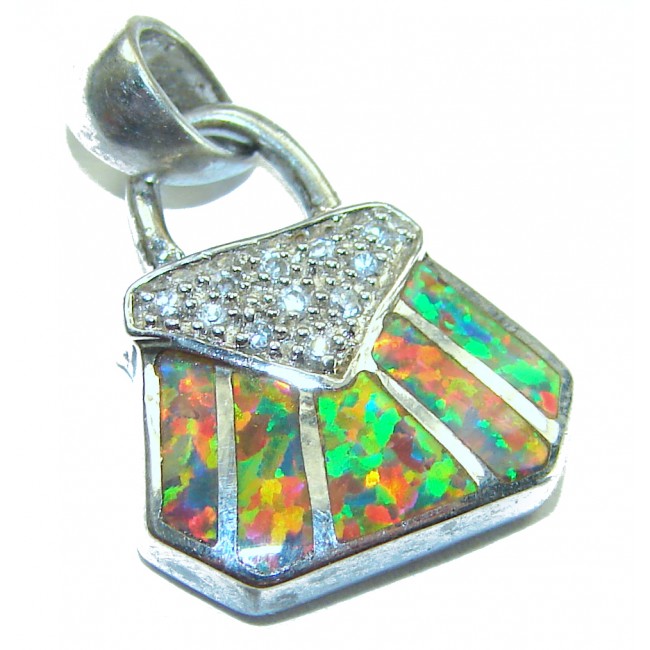 Authentic Doublet Opal .925 Sterling Silver handmade Pendant