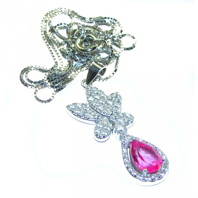 Spectacular Pink Sapphire .925 Sterling Silver handmade Necklace