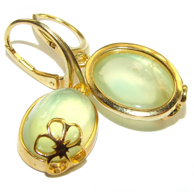 Authentic Prehnite 14K Gold over .925 Sterling Silver handmade earrings