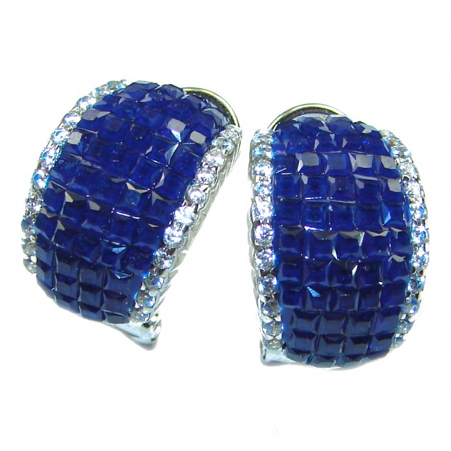 Magnificent Jewel Sapphire .925 Sterling Silver handcrafted incredible earrings