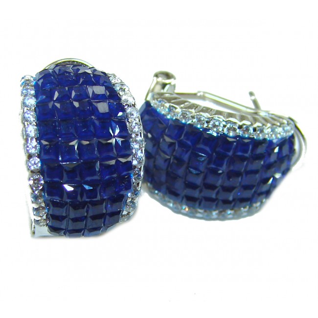 Magnificent Jewel Sapphire .925 Sterling Silver handcrafted incredible earrings