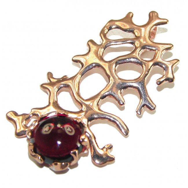 Ocean Reef Garnet 14K Gold over .925 Sterling Silver handmade pendant