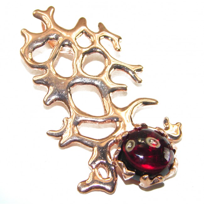 Ocean Reef Garnet 14K Gold over .925 Sterling Silver handmade pendant