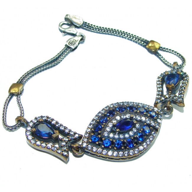 Special Item created Sapphire 925 Sterling Silver Bracelet