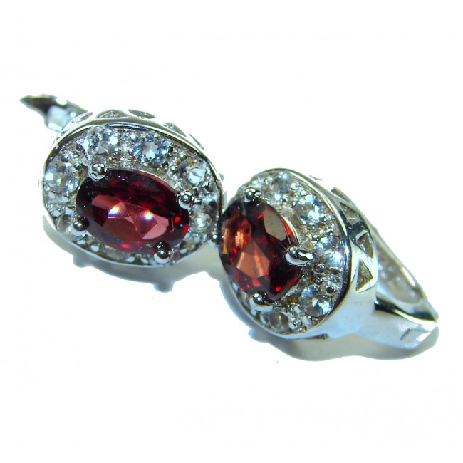 Authentic 4.5ct Garnet .925 Sterling Silver handmade earrings