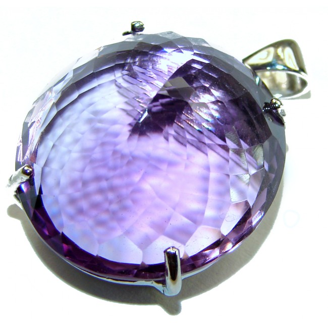 Vintage Design 31carat Rose cut Amethyst .925 Sterling Silver handcrafted Pendant