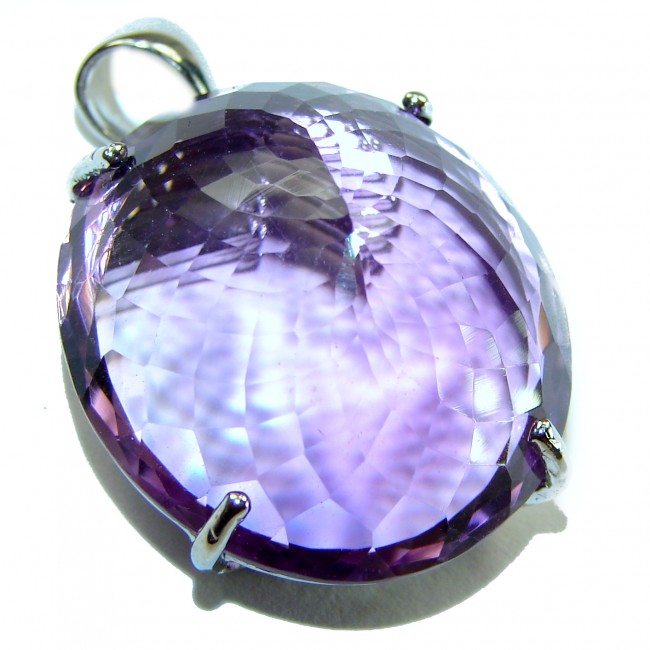 Vintage Design 31carat Rose cut Amethyst .925 Sterling Silver handcrafted Pendant