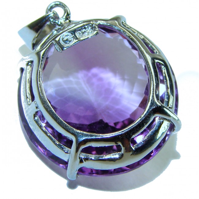 Vintage Design 31carat Rose cut Amethyst .925 Sterling Silver handcrafted Pendant