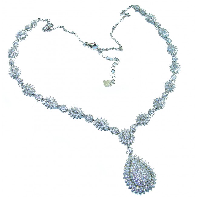 Exclusive White Topaz .925 Sterling Silver handcrafted necklace