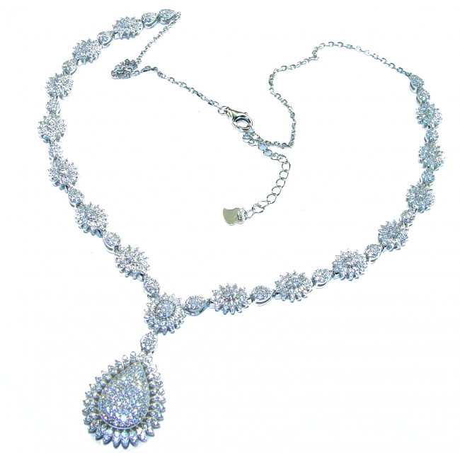 Exclusive White Topaz .925 Sterling Silver handcrafted necklace