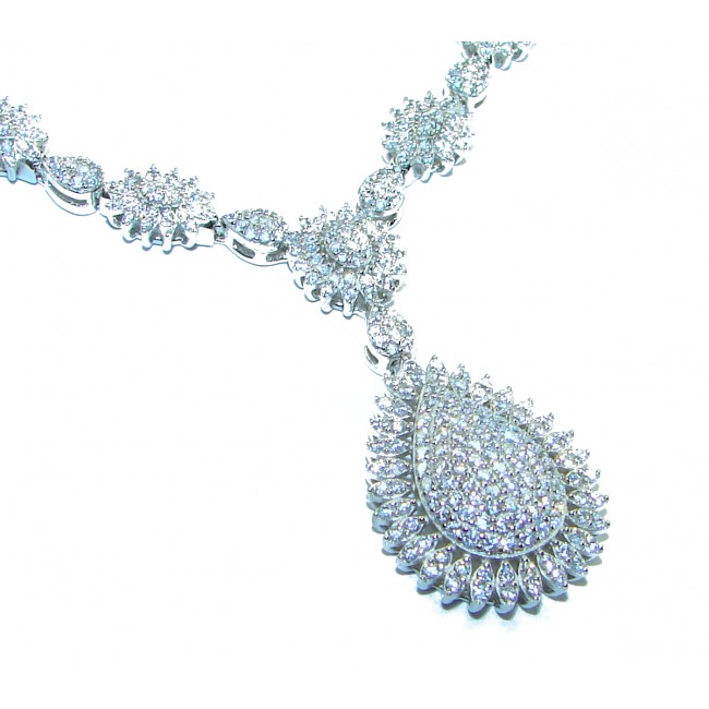 Exclusive White Topaz .925 Sterling Silver handcrafted necklace