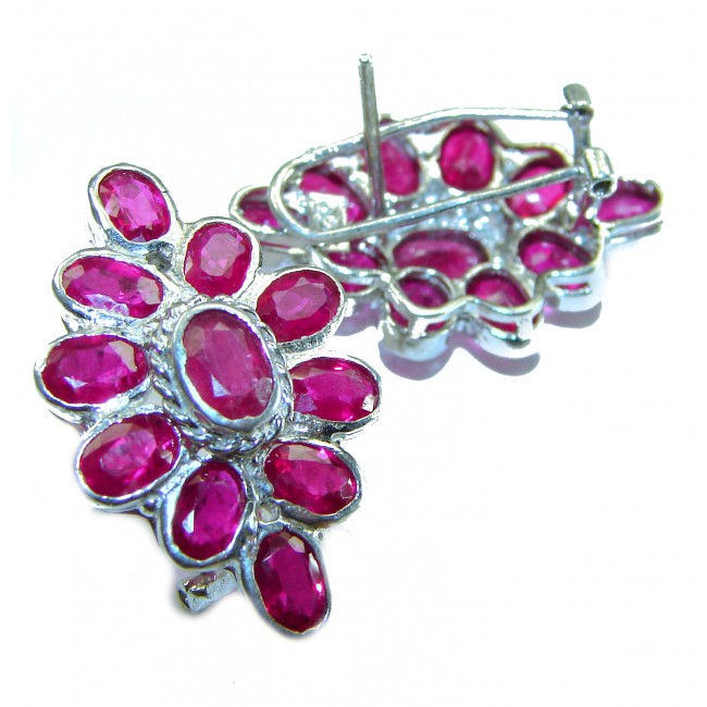 Great quality unique authentic Ruby .925 Sterling Silver handcrafted earrings