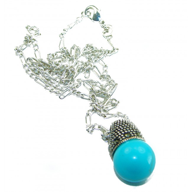 Timless Beauty Turquoise .925 Sterling Silver handcrafted necklace